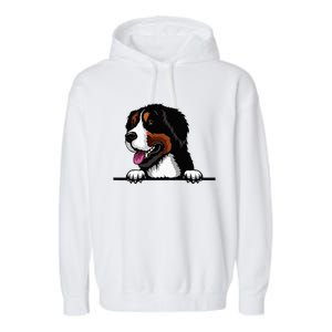 Bernese Mountain Dog Breed Popping Up Fun Dog Owner Garment-Dyed Fleece Hoodie