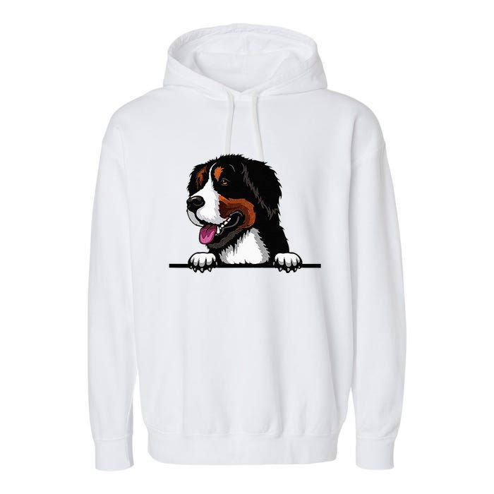 Bernese Mountain Dog Breed Popping Up Fun Dog Owner Garment-Dyed Fleece Hoodie