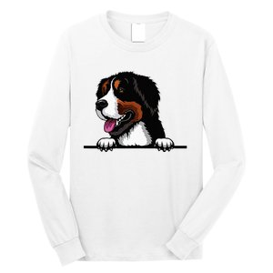 Bernese Mountain Dog Breed Popping Up Fun Dog Owner Long Sleeve Shirt