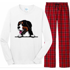 Bernese Mountain Dog Breed Popping Up Fun Dog Owner Long Sleeve Pajama Set