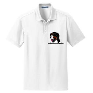 Bernese Mountain Dog Breed Popping Up Fun Dog Owner Dry Zone Grid Polo