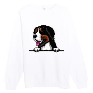 Bernese Mountain Dog Breed Popping Up Fun Dog Owner Premium Crewneck Sweatshirt