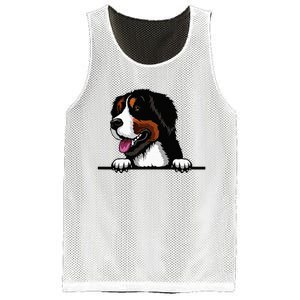 Bernese Mountain Dog Breed Popping Up Fun Dog Owner Mesh Reversible Basketball Jersey Tank