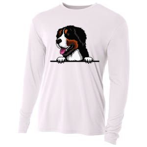 Bernese Mountain Dog Breed Popping Up Fun Dog Owner Cooling Performance Long Sleeve Crew