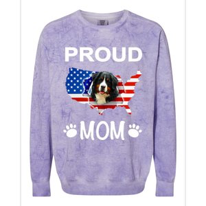 Bernese Mountain Dog Bernese Mountain Proud Patriot Mom Cute Gift Colorblast Crewneck Sweatshirt