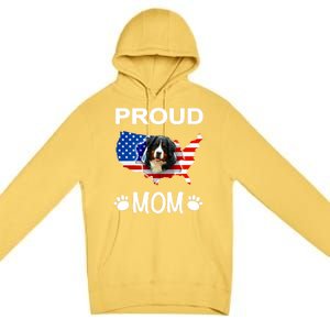 Bernese Mountain Dog Bernese Mountain Proud Patriot Mom Cute Gift Premium Pullover Hoodie