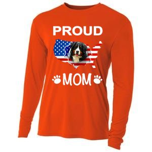 Bernese Mountain Dog Bernese Mountain Proud Patriot Mom Cute Gift Cooling Performance Long Sleeve Crew