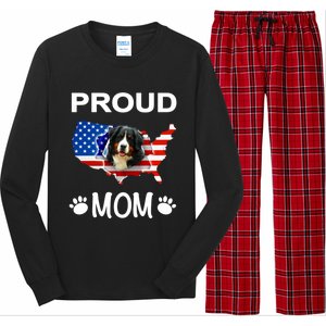 Bernese Mountain Dog Bernese Mountain Proud Patriot Mom Cute Gift Long Sleeve Pajama Set