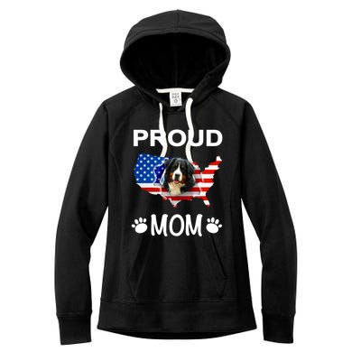 Bernese Mountain Dog Bernese Mountain Proud Patriot Mom Cute Gift Women's Fleece Hoodie