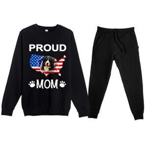 Bernese Mountain Dog Bernese Mountain Proud Patriot Mom Cute Gift Premium Crewneck Sweatsuit Set