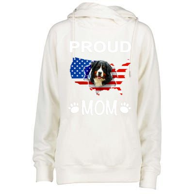 Bernese Mountain Dog Bernese Mountain Proud Patriot Mom Cute Gift Womens Funnel Neck Pullover Hood