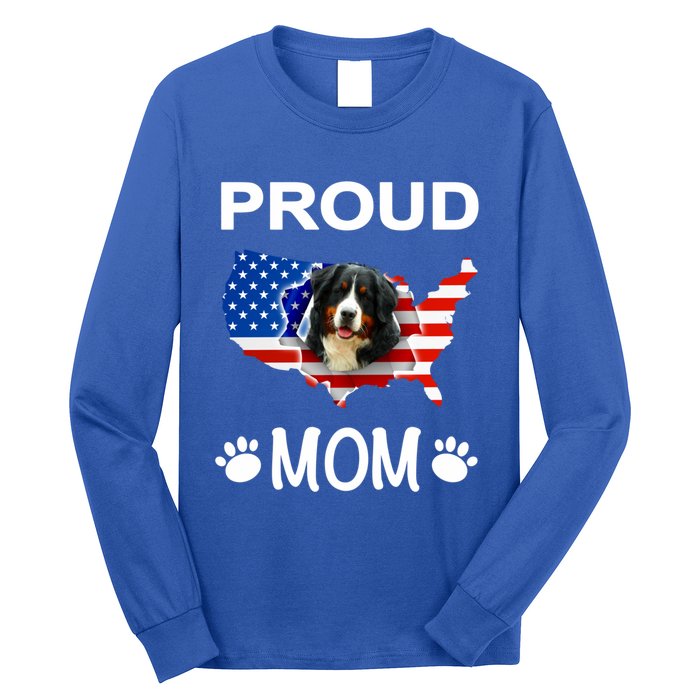 Bernese Mountain Dog Bernese Mountain Proud Patriot Mom Cute Gift Long Sleeve Shirt