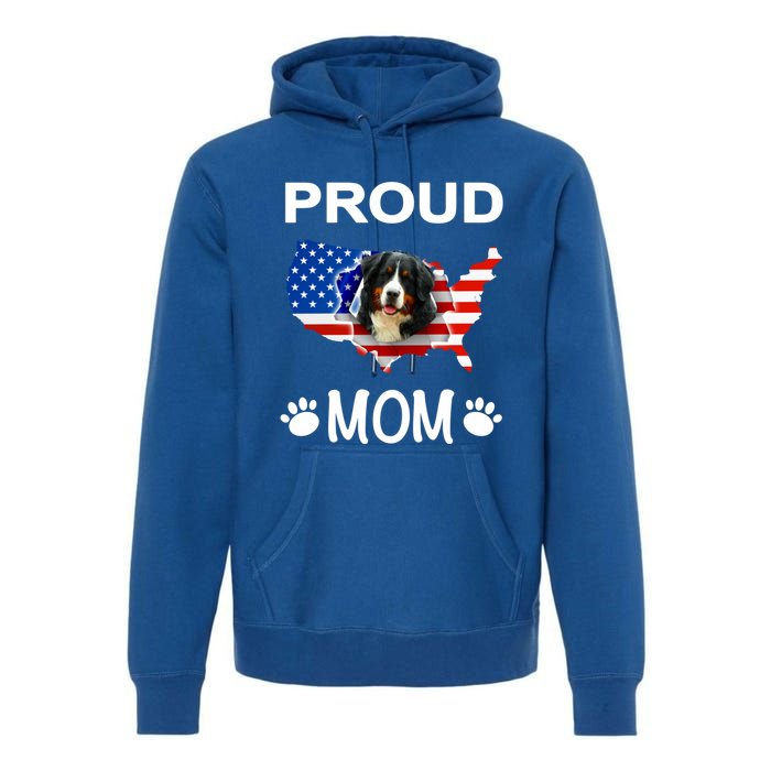 Bernese Mountain Dog Bernese Mountain Proud Patriot Mom Cute Gift Premium Hoodie