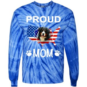 Bernese Mountain Dog Bernese Mountain Proud Patriot Mom Cute Gift Tie-Dye Long Sleeve Shirt