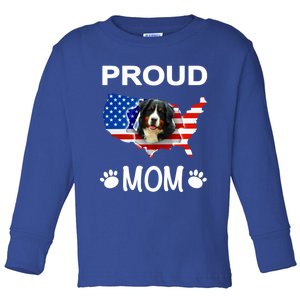 Bernese Mountain Dog Bernese Mountain Proud Patriot Mom Cute Gift Toddler Long Sleeve Shirt