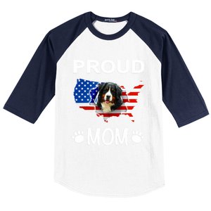 Bernese Mountain Dog Bernese Mountain Proud Patriot Mom Cute Gift Baseball Sleeve Shirt