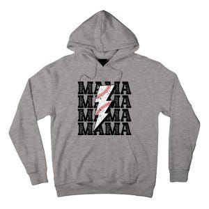 Baseball Mama Distressed Lightning Bolt Mom Tall Hoodie