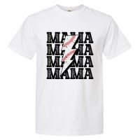 Baseball Mama Distressed Lightning Bolt Mom Garment-Dyed Heavyweight T-Shirt