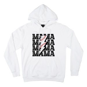 Baseball Mama Distressed Lightning Bolt Mom Hoodie