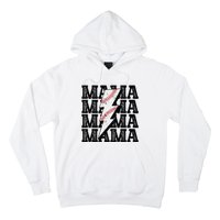 Baseball Mama Distressed Lightning Bolt Mom Hoodie