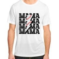 Baseball Mama Distressed Lightning Bolt Mom Adult ChromaSoft Performance T-Shirt