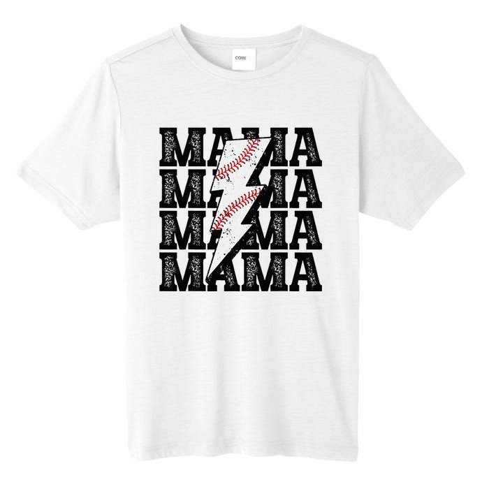 Baseball Mama Distressed Lightning Bolt Mom Tall Fusion ChromaSoft Performance T-Shirt