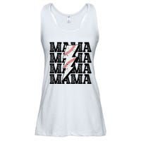 Baseball Mama Distressed Lightning Bolt Mom Ladies Essential Flowy Tank