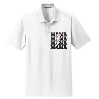 Baseball Mama Distressed Lightning Bolt Mom Dry Zone Grid Polo