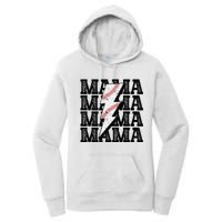 Baseball Mama Distressed Lightning Bolt Mom Women's Pullover Hoodie