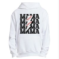 Baseball Mama Distressed Lightning Bolt Mom Urban Pullover Hoodie