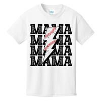 Baseball Mama Distressed Lightning Bolt Mom Kids T-Shirt