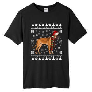 Belgian Malinoi Dog Santa Hat Xmas Ugly Christmas Cool Gift Tall Fusion ChromaSoft Performance T-Shirt