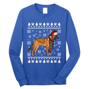 Belgian Malinoi Dog Santa Hat Xmas Ugly Christmas Cool Gift Long Sleeve Shirt