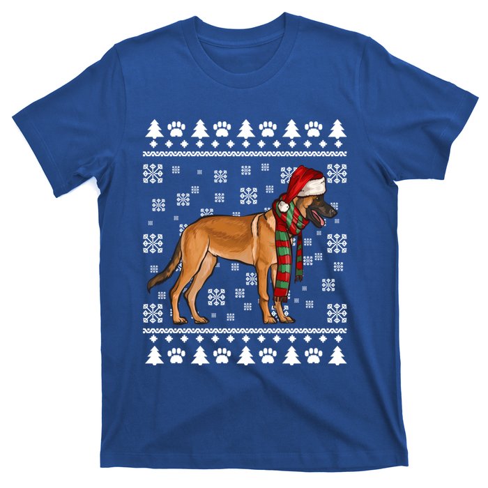 Belgian Malinoi Dog Santa Hat Xmas Ugly Christmas Cool Gift T-Shirt