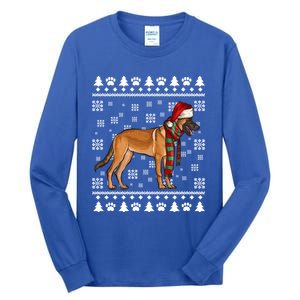 Belgian Malinoi Dog Santa Hat Xmas Ugly Christmas Cool Gift Tall Long Sleeve T-Shirt