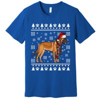 Belgian Malinoi Dog Santa Hat Xmas Ugly Christmas Cool Gift Premium T-Shirt