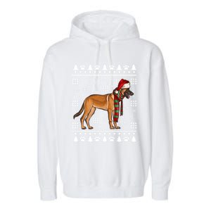 Belgian Malinoi Dog Santa Hat Xmas Ugly Christmas Cool Gift Garment-Dyed Fleece Hoodie