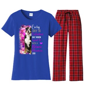 Bernese Mountain Dog Mom Funny Valentines Day Dog Lovers Meaningful Gift Women's Flannel Pajama Set