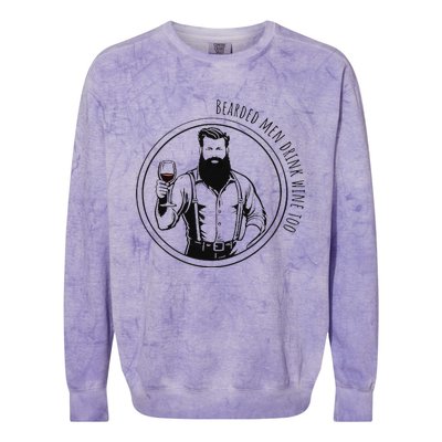 Bearded Me.N Drink Wine Too Colorblast Crewneck Sweatshirt