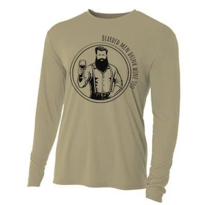 Bearded Me.N Drink Wine Too Cooling Performance Long Sleeve Crew