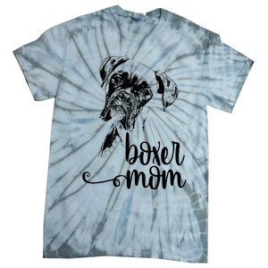 Boxer Mom Dog Face Dog Lovers Boxer Mom Tie-Dye T-Shirt