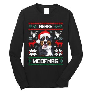 Bernese Mountain Dog Gift For Merry Christmas Woofmas Berner Long Sleeve Shirt