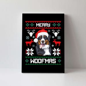 Bernese Mountain Dog Gift For Merry Christmas Woofmas Berner Canvas