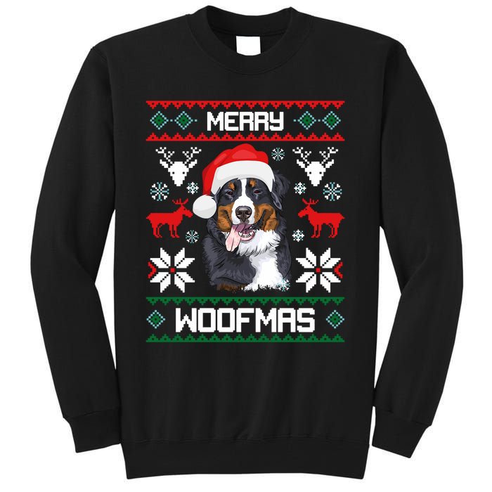 Bernese Mountain Dog Gift For Merry Christmas Woofmas Berner Tall Sweatshirt