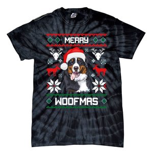 Bernese Mountain Dog Gift For Merry Christmas Woofmas Berner Tie-Dye T-Shirt