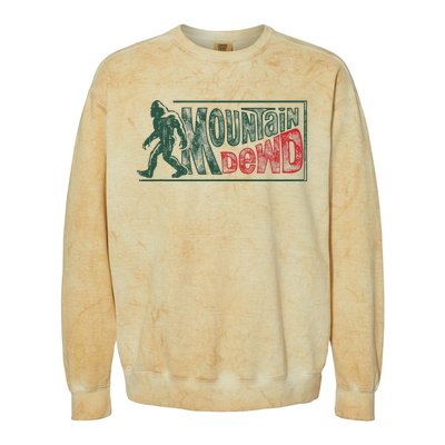 Bigfoot Mountain Dude Hiking Camping Colorblast Crewneck Sweatshirt