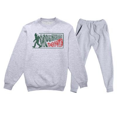 Bigfoot Mountain Dude Hiking Camping Premium Crewneck Sweatsuit Set