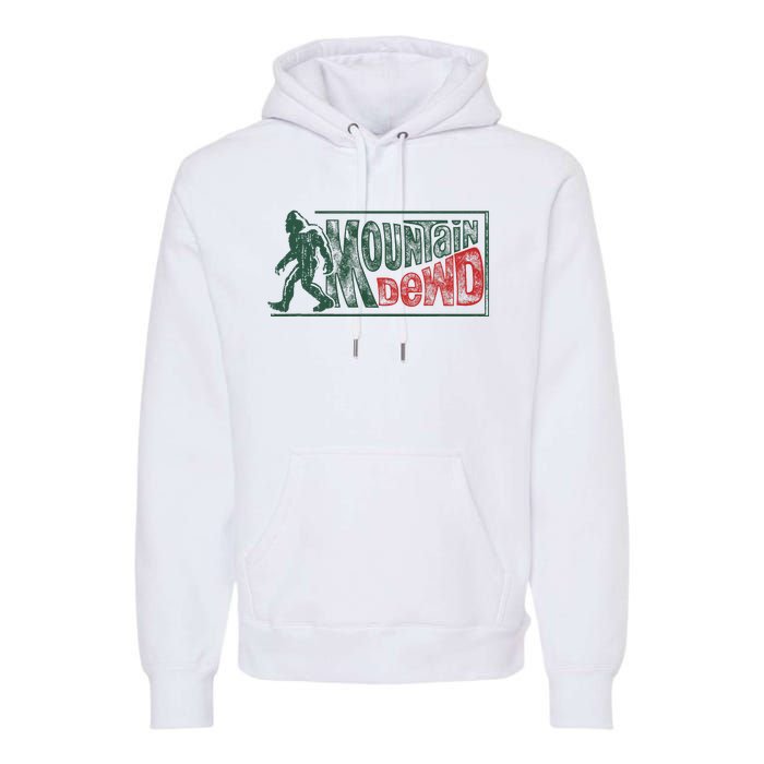 Bigfoot Mountain Dude Hiking Camping Premium Hoodie