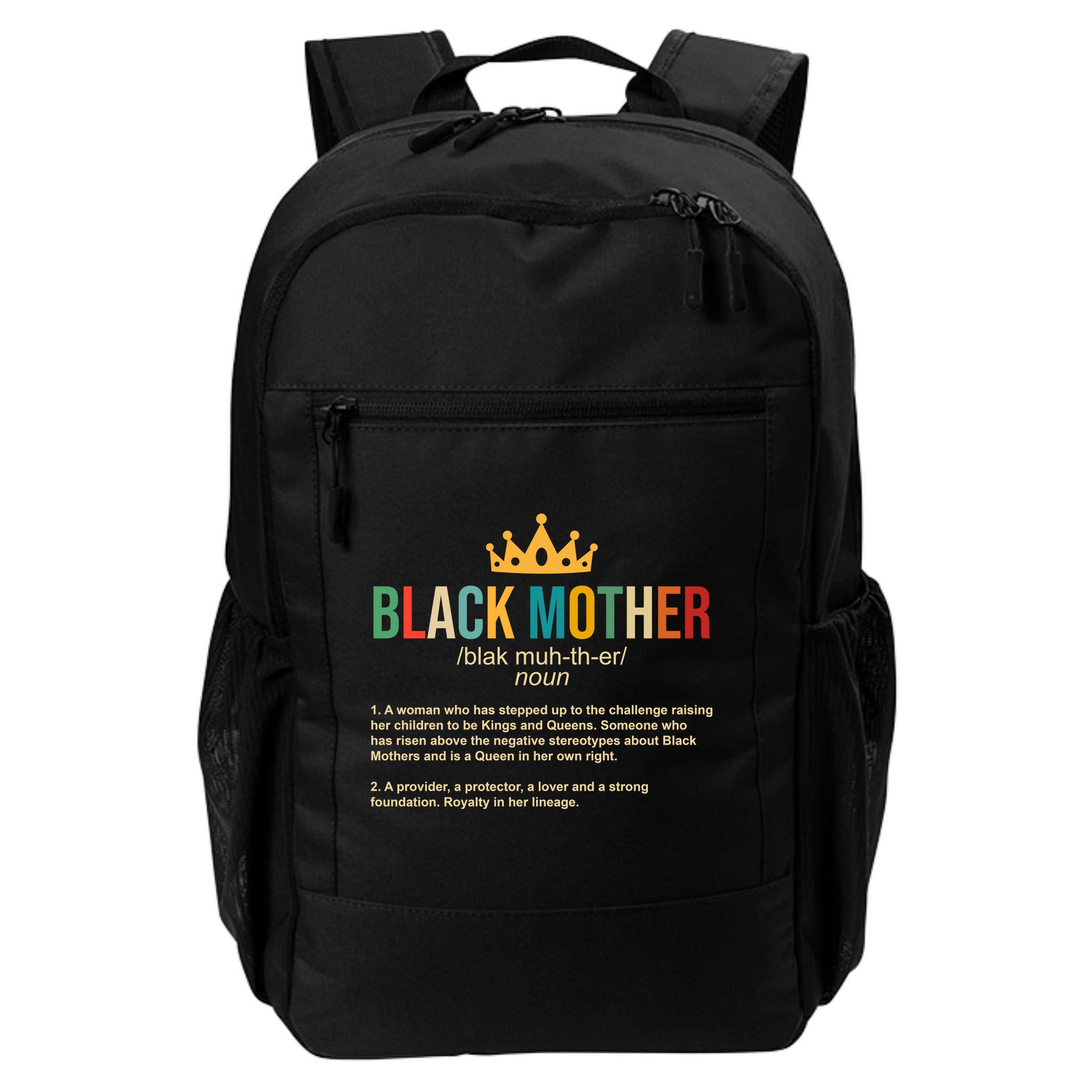 Black Mother Definition Crown Backpack