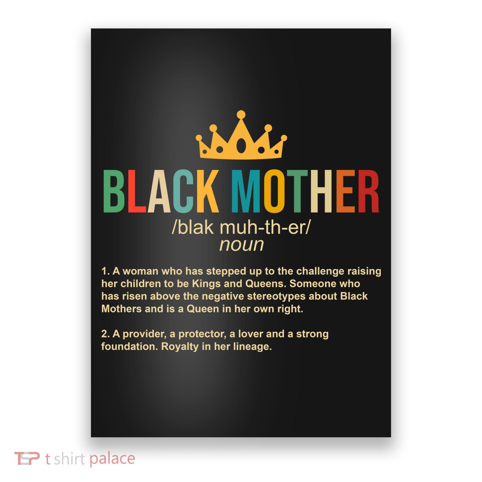 Black Mother Definition Crown Poster